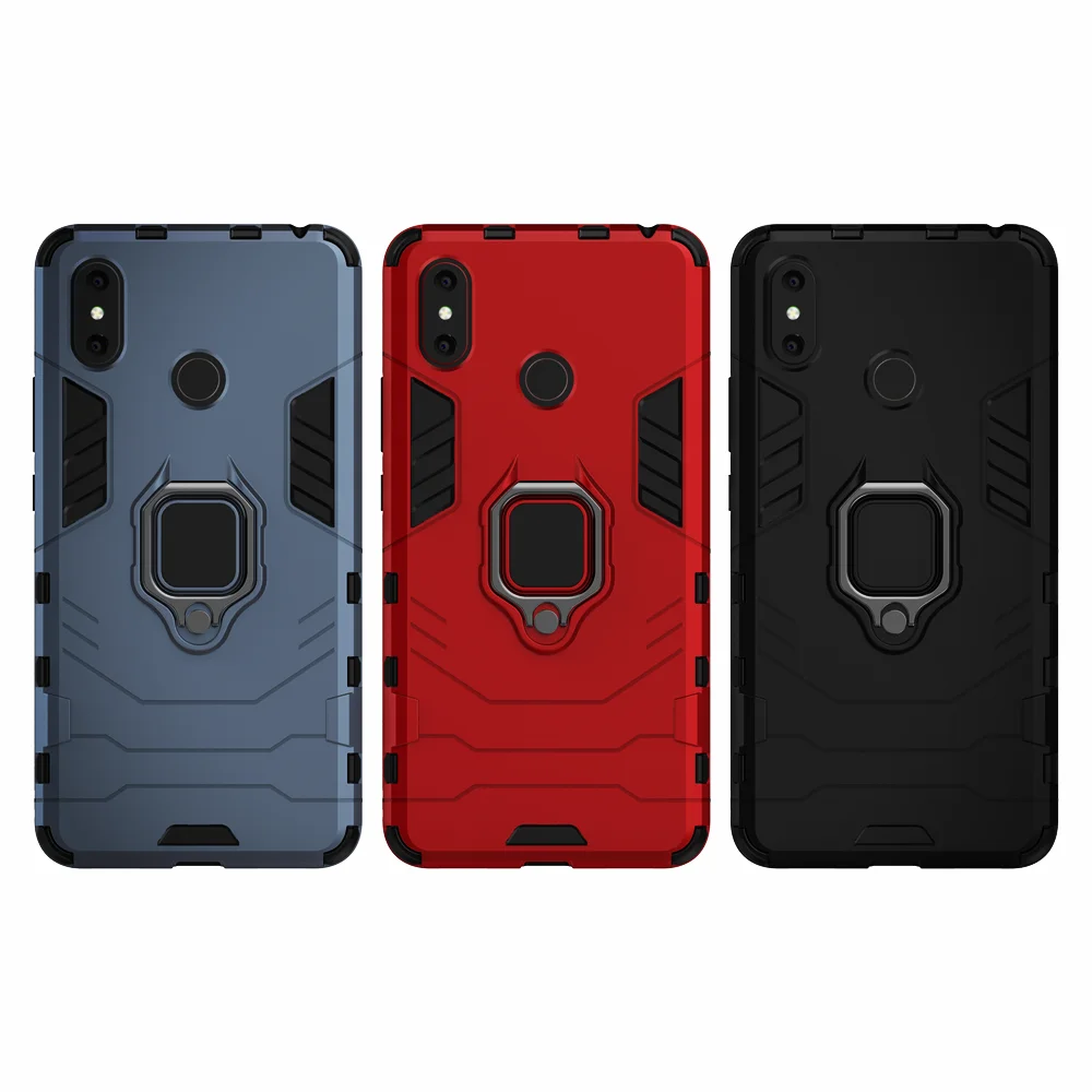 Durable Shockproof Ring Stand Case with Silicone & PC Bumper