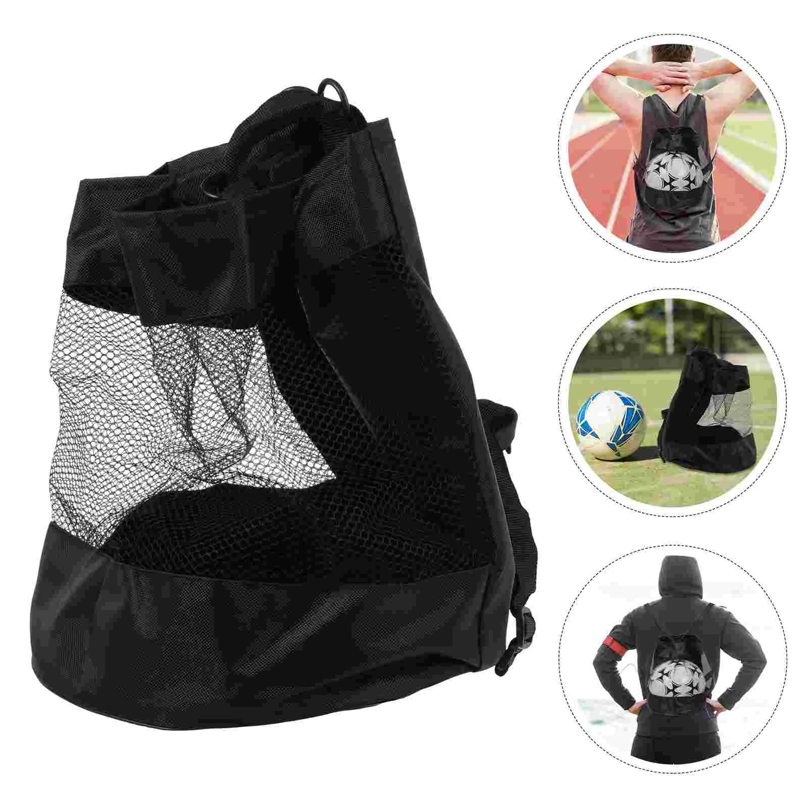 Basketball Soccer Volleyball Sports Ball Bag Mesh Backpack Container Holder Pouch Basketball Carrier Bags Storage Gym