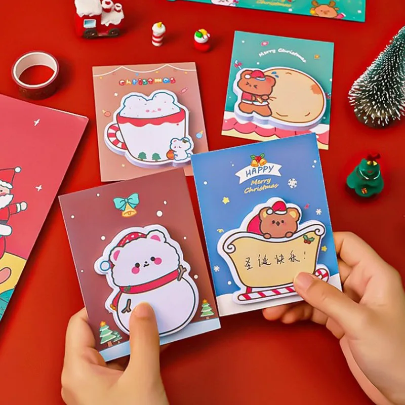 13pcs Kawaii Christmas Memo Pad Office Bookmark Sticky Notes 30 sheets of 1pcs Cute Stationery School Student Office Supplies