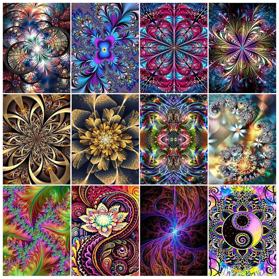 5d Diamond Painting Mandala Full Kit Abstract Flower Diamond Embroidery Handmade DIY Cross Stitch Rhinestone Picture Home Decor