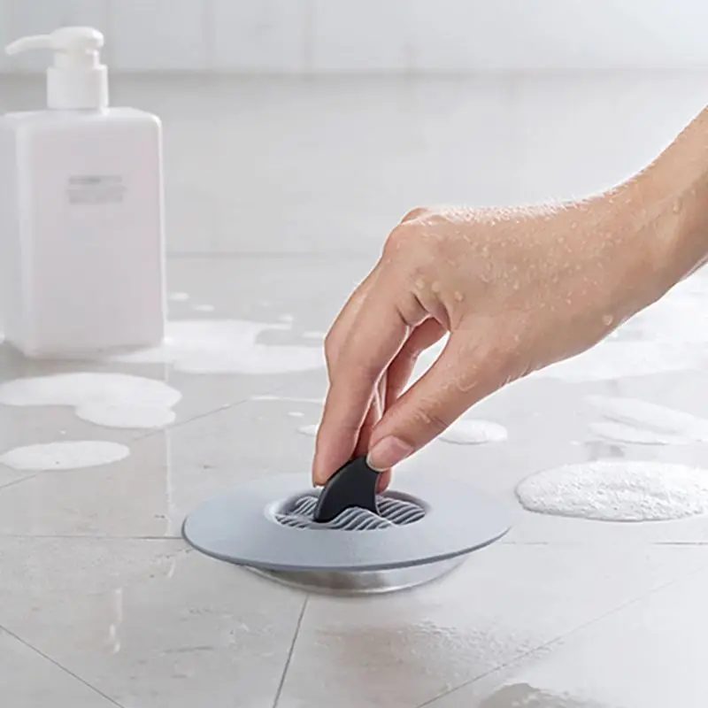 Kitchen Sink Plug Filter Creative Shark Fin Shaped Sink Strainer Stopper Floor Drains, Bathroom Basin Sewer Drains Dredge Device