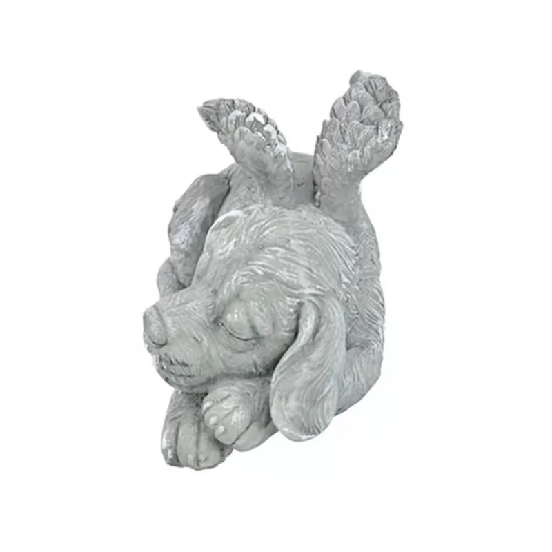 Resin Angel Dog Cat Statue Garden Decor Puppy Tombstone Sculpture Ornaments Gifts For Yard Home Decoration Living Room Supplies