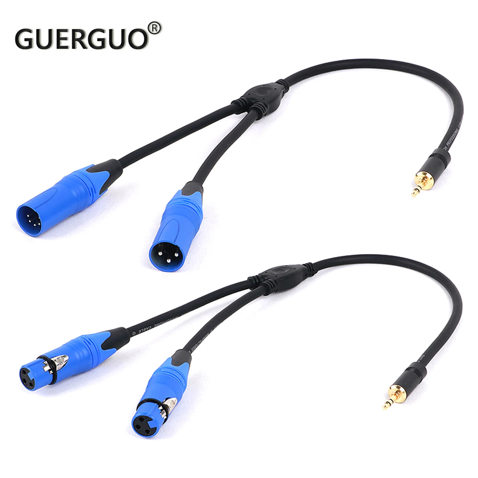 Mehrfarbiges 3-Pin XLR auf 1/8 (3,5mm) Stereo-Klinkenstecker Unbalanciertes Mikrofonkabel für Dynamische Mikrofone 0,3m 0,5m