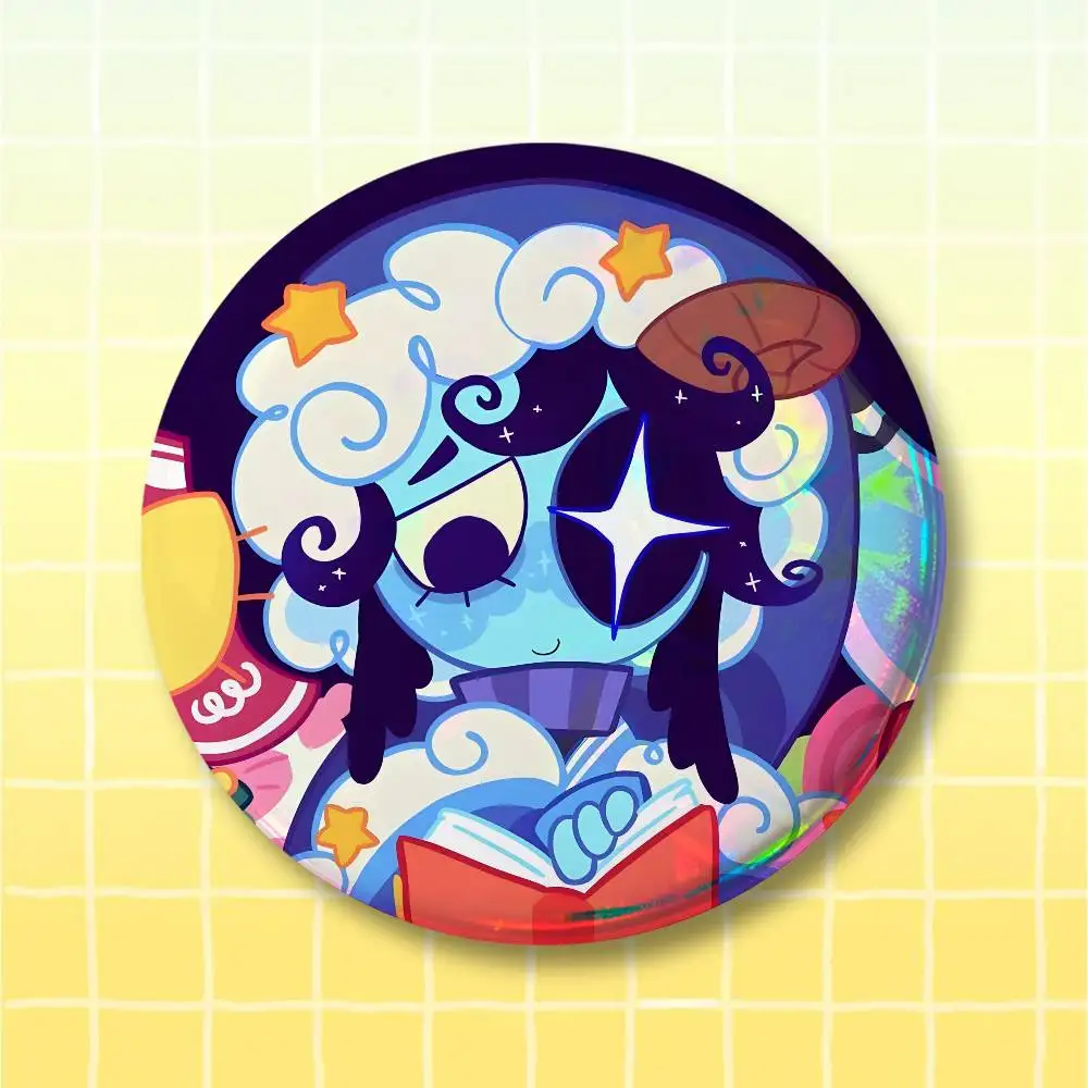 Astro D-Dandys Game-Themed Round Badge Pin Set – Decorative Metal Pins with Laser Film Finish