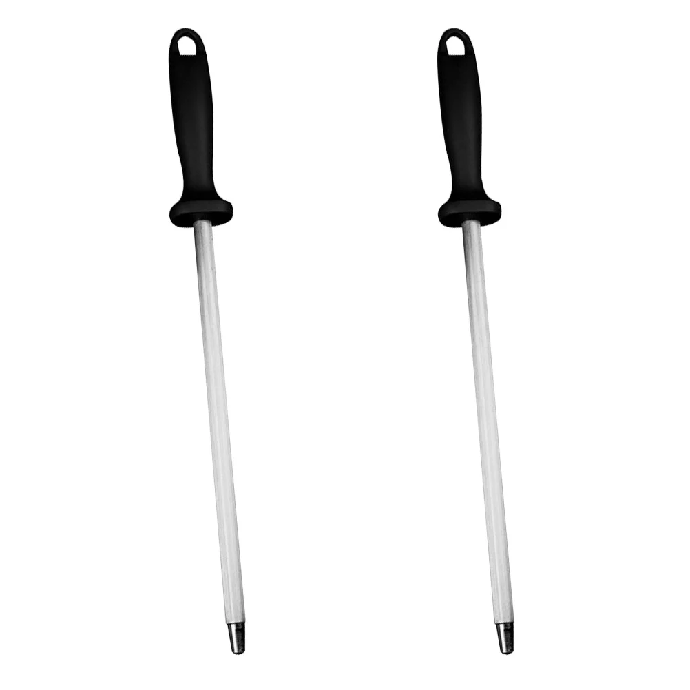 2개 스테인리스 스틸 호닝 로드 전문가용 칼 연마기 다목적 연마 도구 셰프 호닝 스틱 주방 도구