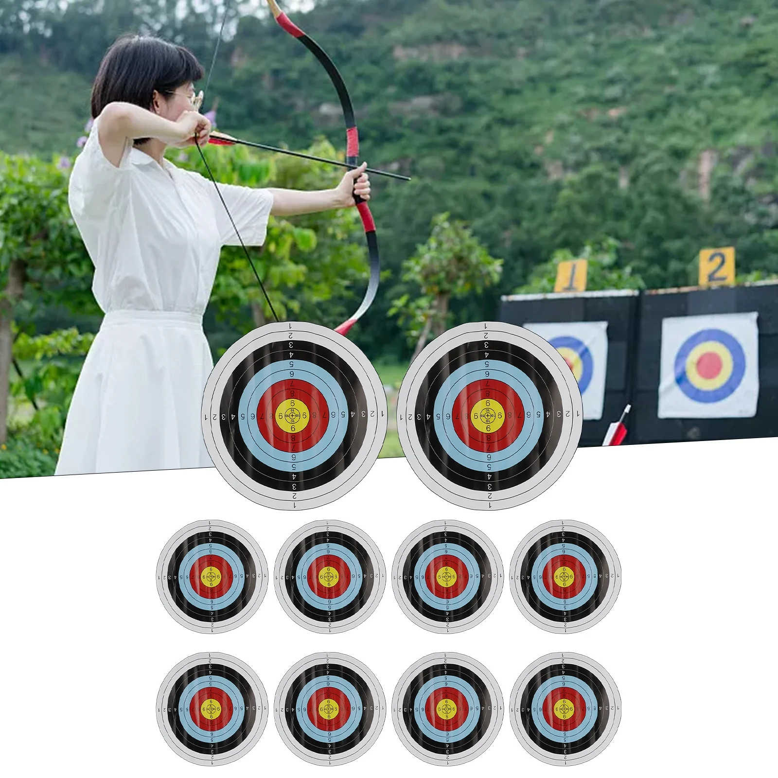 

Set Archery Paper Target Archery Paper Targets Target Bow Face For Arrow High-strength Adhesive Len Kit Outdoor Paper Practice