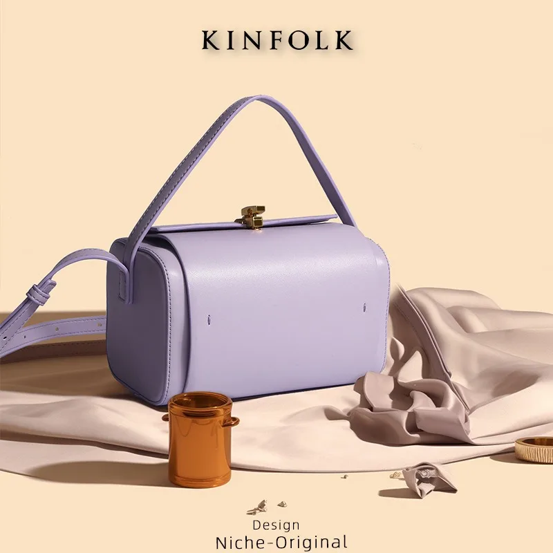 Purple Women Handbag Luxury Design Bowling Shoulder Bag 2024 Fashion Trend Pillow Bag Summer Fashion Buckle Tote Bag Wallet