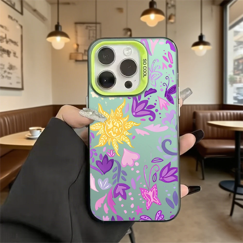 Vibrant Purple Butterflies Pattern Shockproof Phone Case - Hard Shell Anti-Scratch Protective Cover