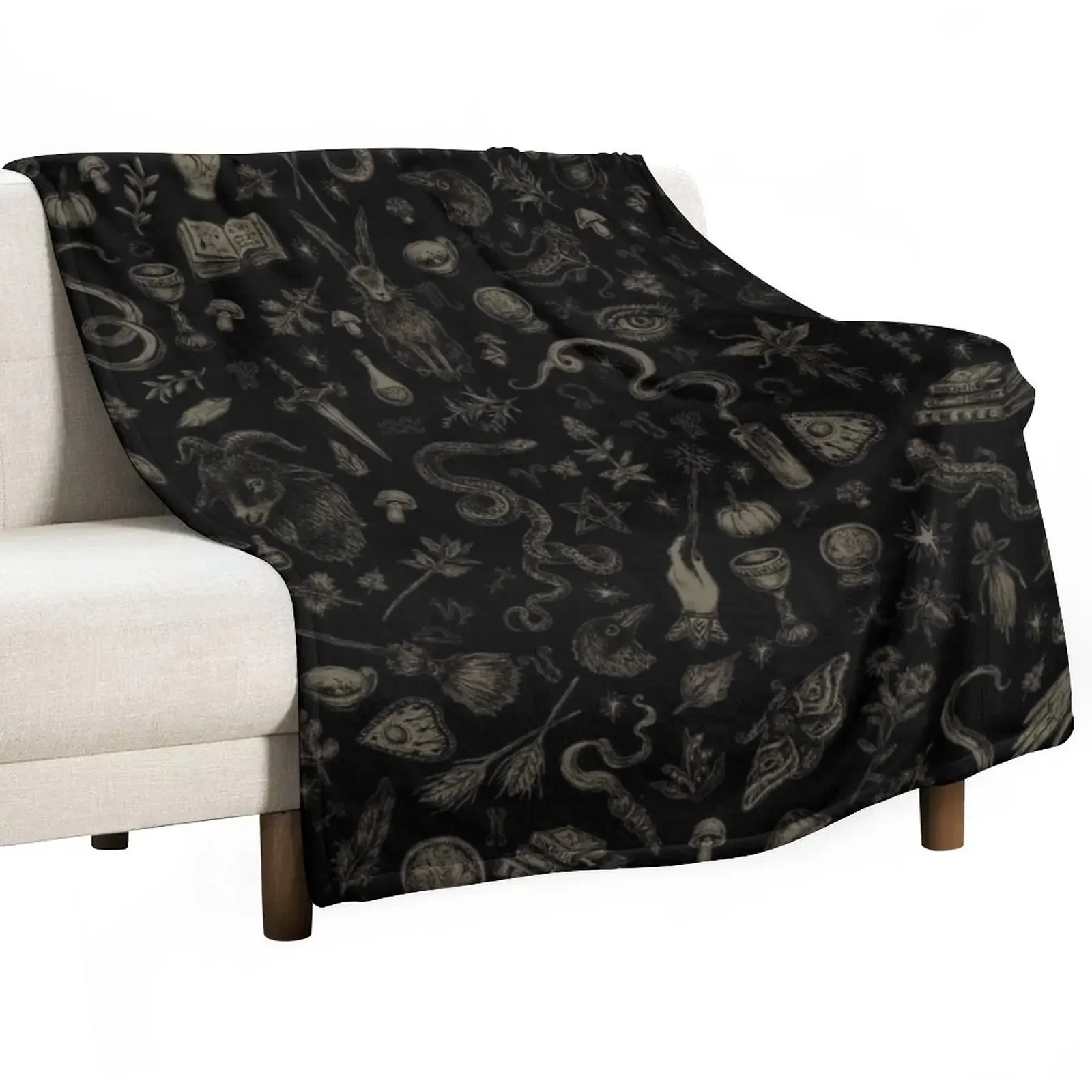 

Just Witch Things (black and beige) Throw Blanket heavy to sleep Luxury Thicken Blankets