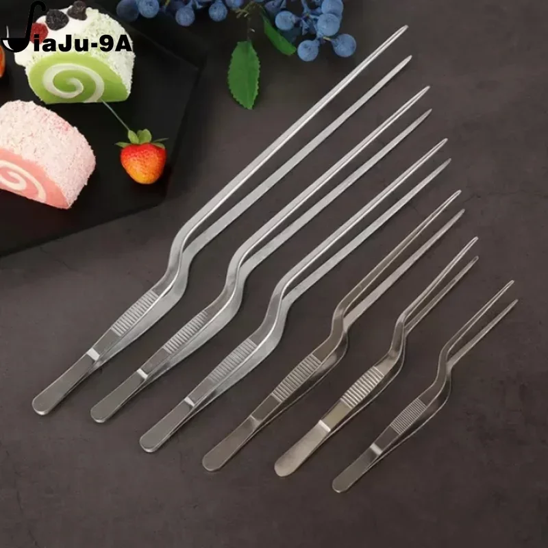 Non-Slip Barbecue Tongs Stainless Steel BBQ Clip Food Tweezer Barbecue Cooking Clip Portable Picnic Tweezer Kitchen Utensils