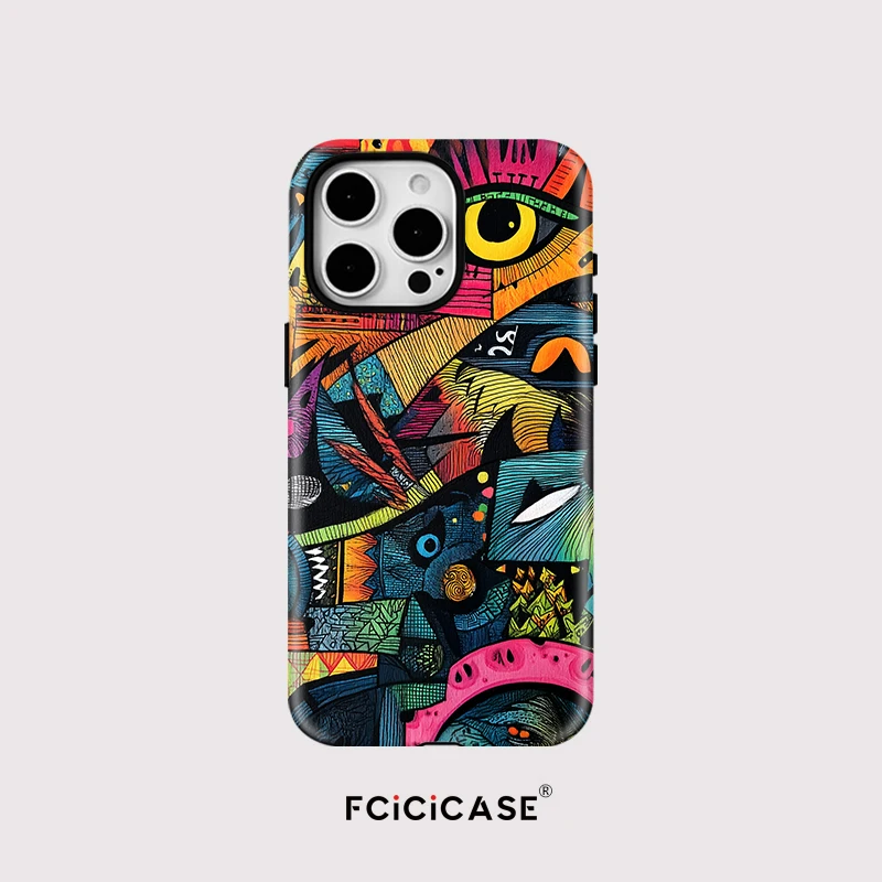 Premium Artistic Phone Case with Magsafe Compatibility and Soft Eyes Design