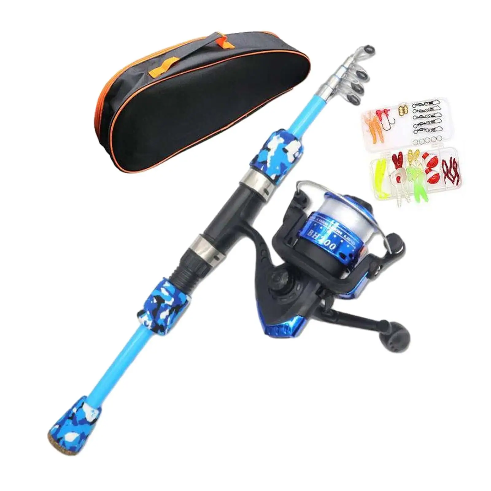 Kids Fishing Rod with Carry Bag EVA Handle Outdoor Kids Fishing Rod