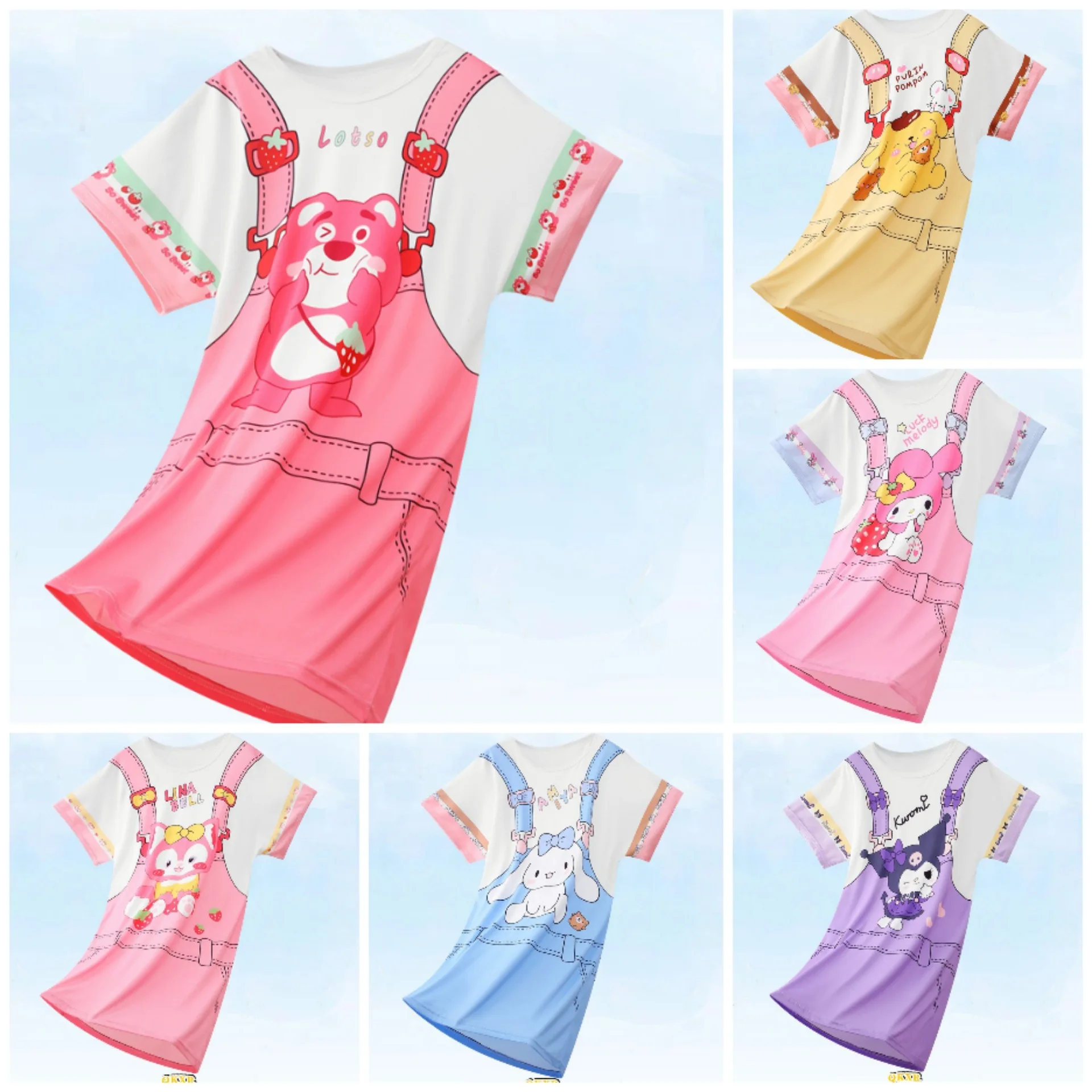

Kawaii Kuromis Summer Girls' Nightdress Short Sleeve Children's Pajamas Sleepwear Pyjamas Homewear Air Conditioning Baby Dress