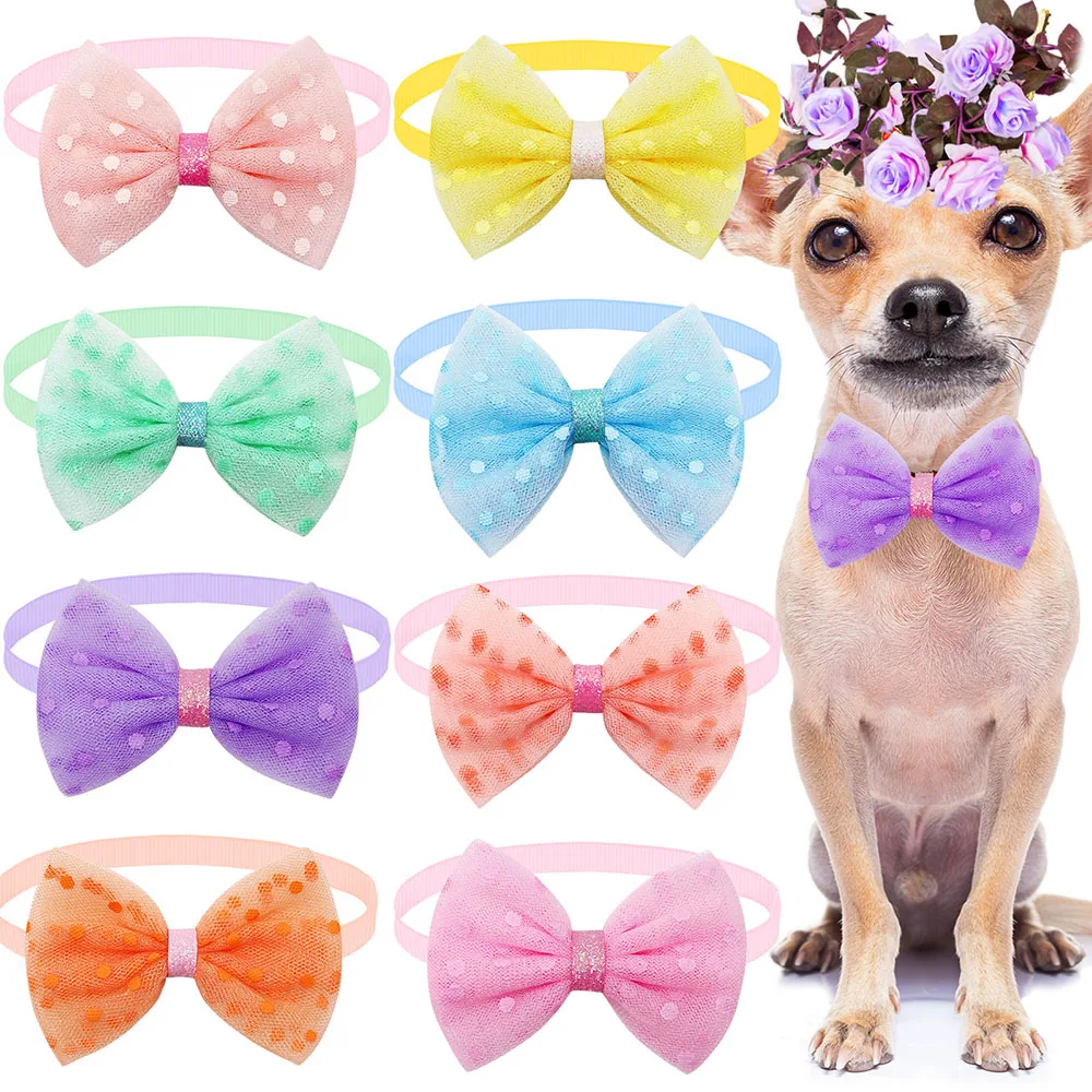 

10pcs Dog Grooming Pet Dog Bowtie Cute Lace Small Dog Cat Grooming Bows Dogs Pets Bow Tie Collar Dog Accessories For Small Dogs