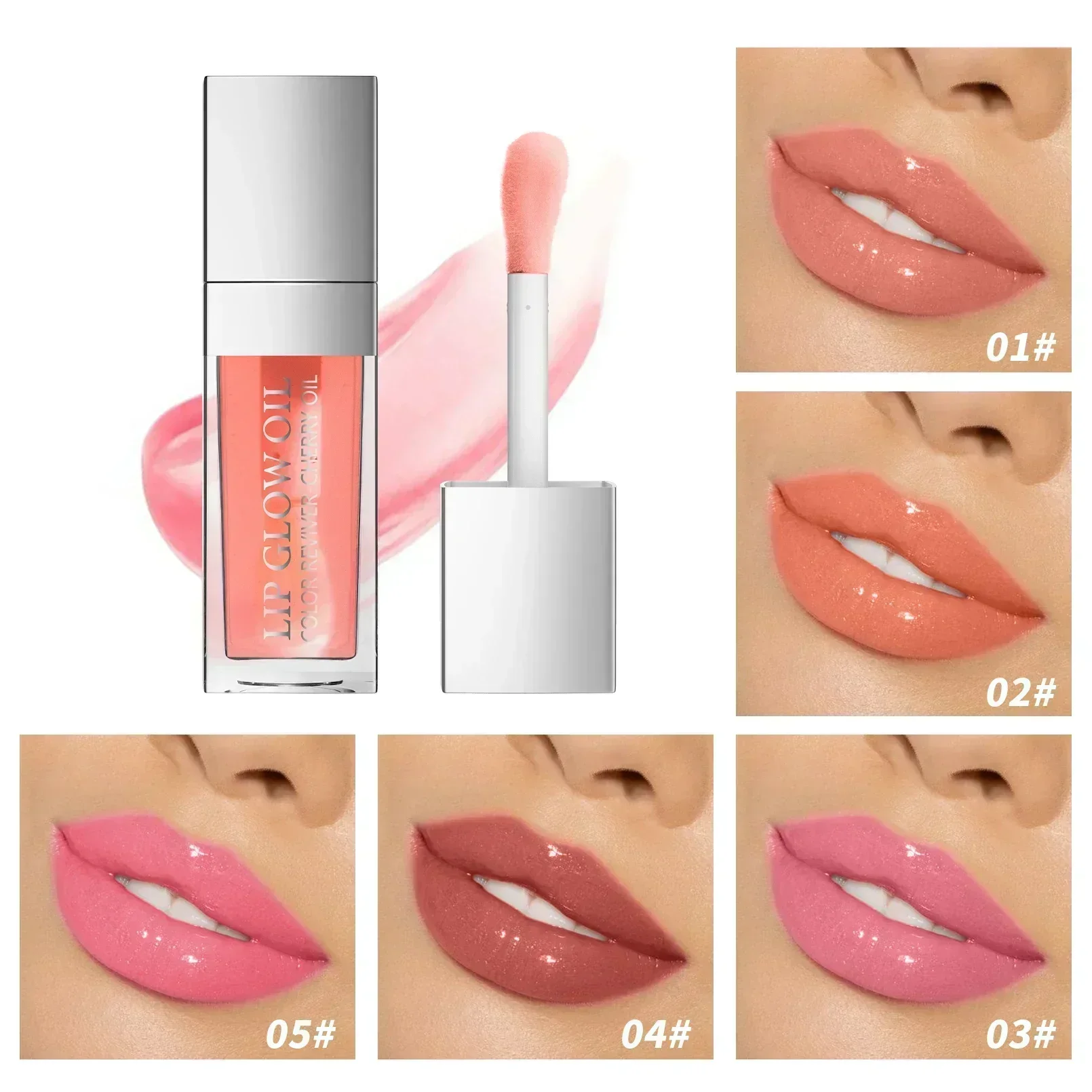 Crystal Jelly Moisturizing Lip Oil Set Plumping Lip Gloss Makeup Sexy Plump Lip Glow Oil Tinted Lip Plumper Set 6