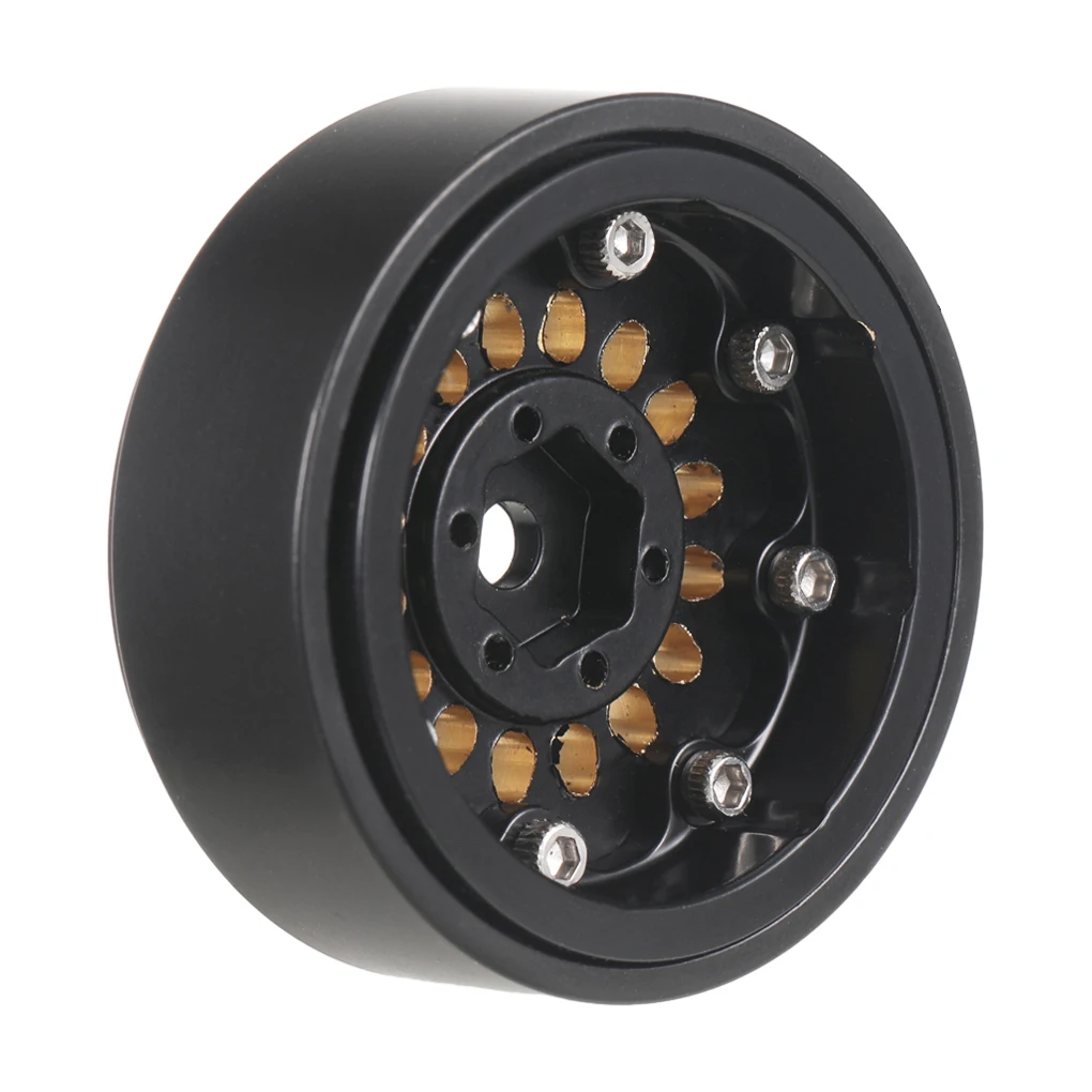 

RCGOFOLLOW 1/18 1/24 латунные металлические колесные диски 23 мм гусеничный с 7 мм для SCX24 Trx4m Fcx24 RC автомобильные детали аксессуары для радиоуправляемых автомобилей черный