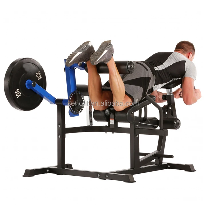 Commercial gym equipment leg curl and extension exerciser machine plate loading machine