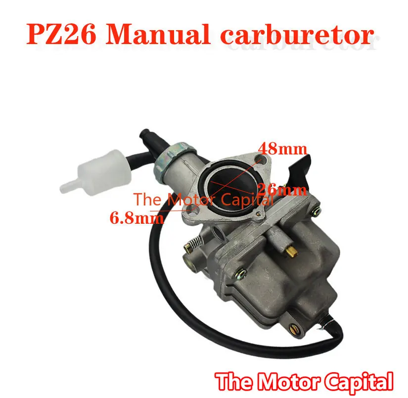 

PZ26 26mm Manual carburetor Carburetor Carb For Motorcycle Dirt Pit Bike ATV QUAD 110cc CG125cc 150cc Motocross