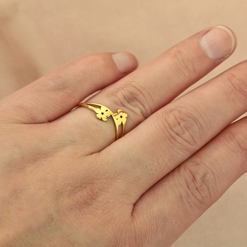 Anillo Geométrico de Flor y Hoja Vintage (Acero Inoxidable Dorado) Saf8ecc07f77d4b1f9243ef5fdafe88c2A