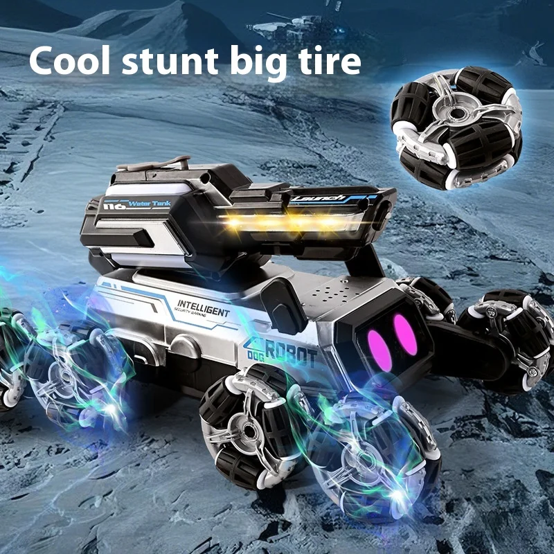 Yl-118 2.4g Eight Wheel Robot Dog Stunt Vehicle Launch Water Gun Climbing Deformation Drift Boy Remote Control Toy Car