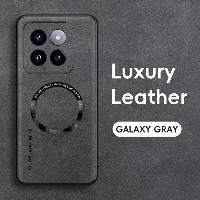 Premium OLGE Magnetic Leather Magsafe Phone Case Cover
