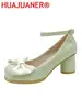 High Heels Women Mary Janes Lolita Shoes Retro Dress Thick Pumps Summer Sandals 2023 New Party Bow Ladies Shoes Prom Zapatos 1