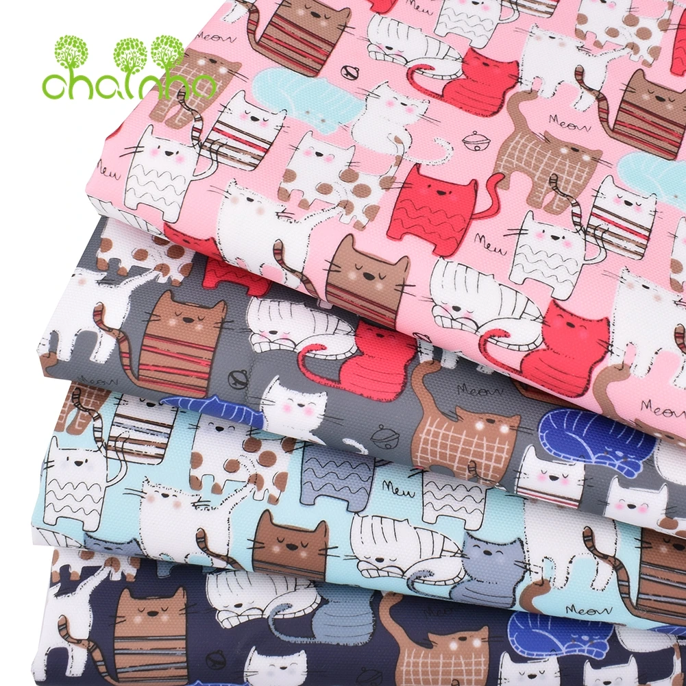Chainho,Digital Printing Coated Waterproof Fabric,For DIY Quilting & Sewing Suitcases,Handbags,Tablecloth Material,Cats Series