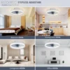 IRALAN Ceiling Fans with Lights and Remote,6 Speeds, Reversible,19 Inch Low Profile Ceiling Fan for Bedroom-White/Black 2