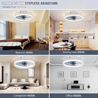 IRALAN Ceiling Fans with Lights and Remote,6 Speeds, Reversible,19 Inch Low Profile Ceiling Fan for Bedroom-White/Black 2