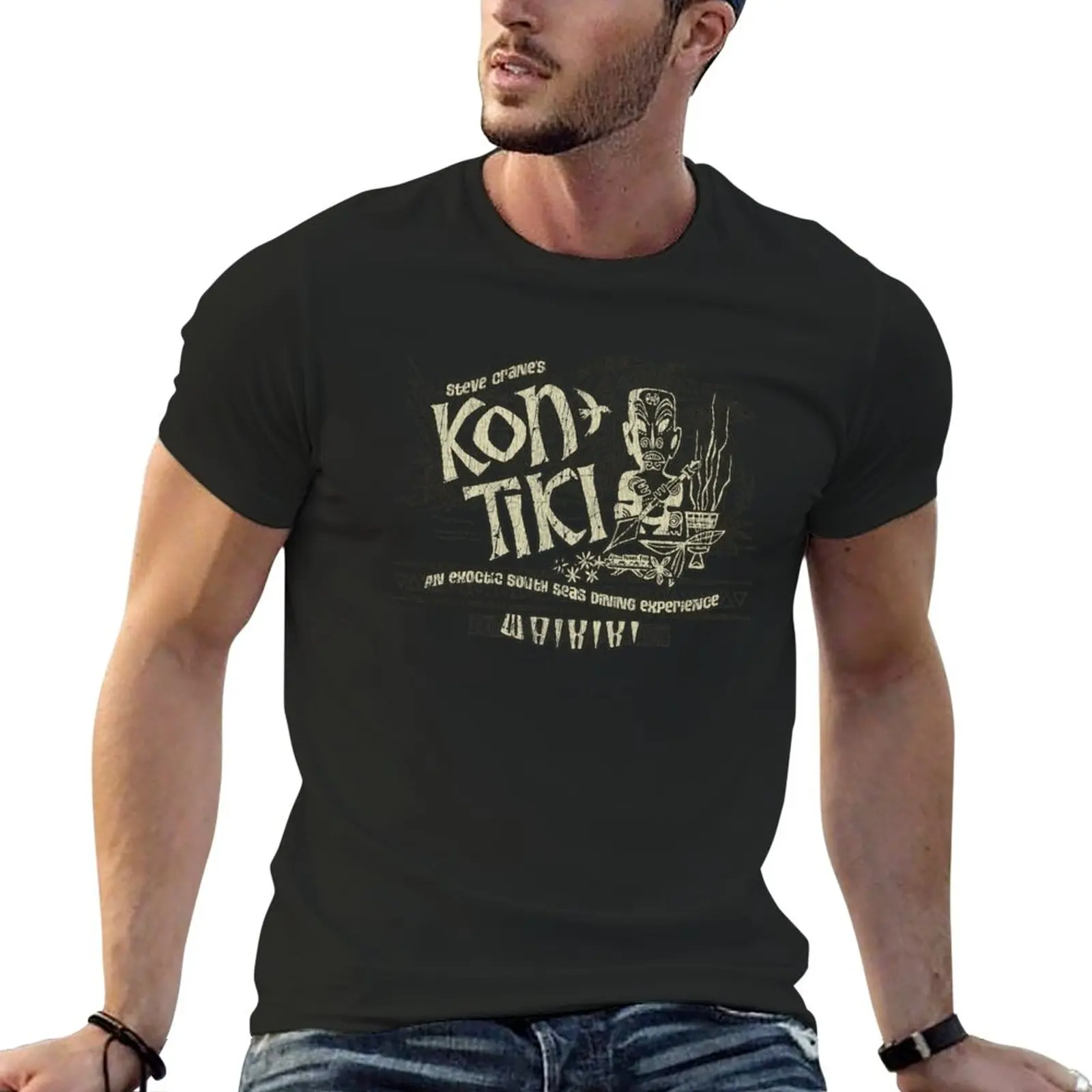 New Steve Crane'S Kon Tiki Waikiki T-Shirt Kawaii Clothes Tees Magliette Grafiche Da Uomo