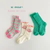 Spring Summer Socks Children Mesh Socks Kids Girls Calf Length Polka Dots Socks 3 Pairs/bag 1