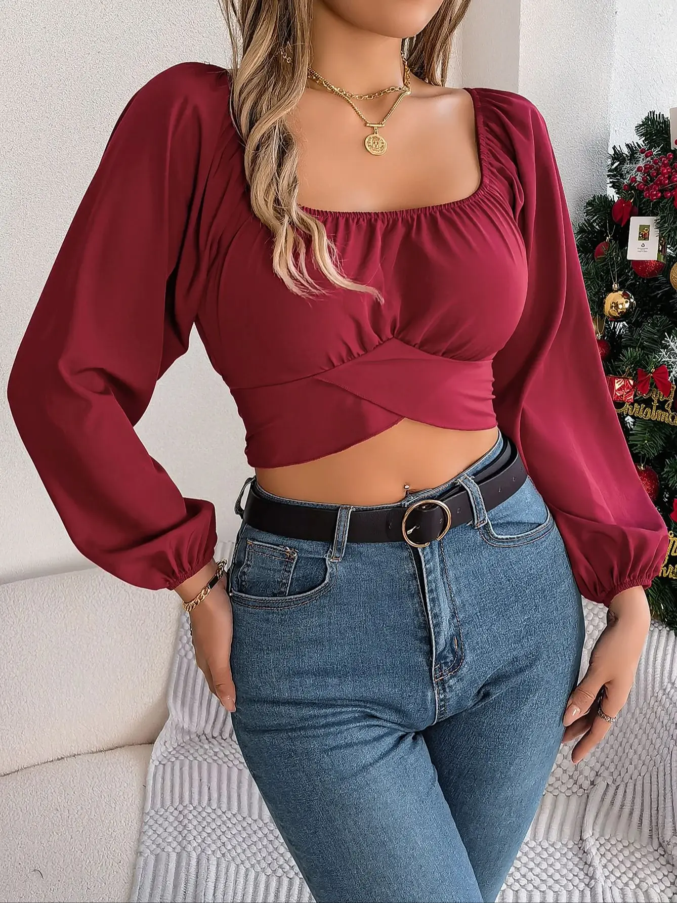 Women Chiffon Casual Shirts with Bow Tie Tops