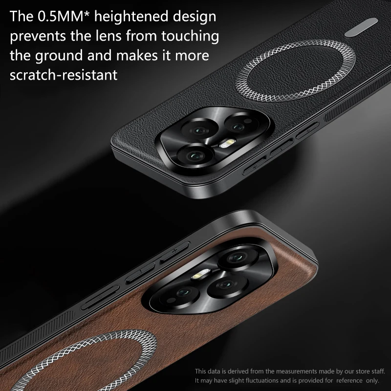 Luxury Leather Wireless Charging Case with Slim Lens Protection and Shockproof Design