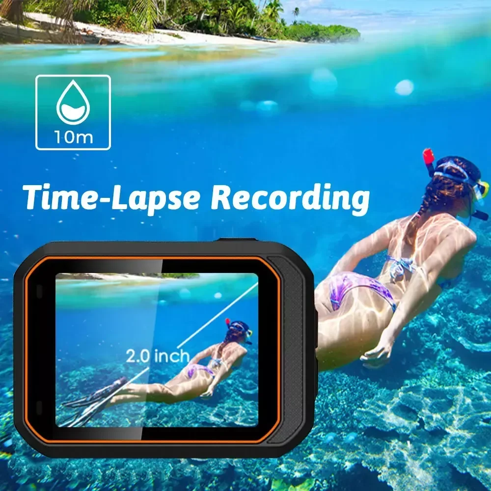 4K HD 60FPS Mini Camera Wifi Outdoor Sport 170° Wide Angle Action Kam Waterproof
