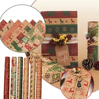 Christmas Wrapping Paper Set Christmas Theme Retro Pattern Creative Design Gift Packaging Good Things Christmas Gift Packaging 1