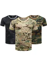  Outdoor Sports Men T-Shirts Camouflage Quick Dry O Neck Short Sleeve Tops Shirt Military Army Camo Hiking Hunting T Shirt 