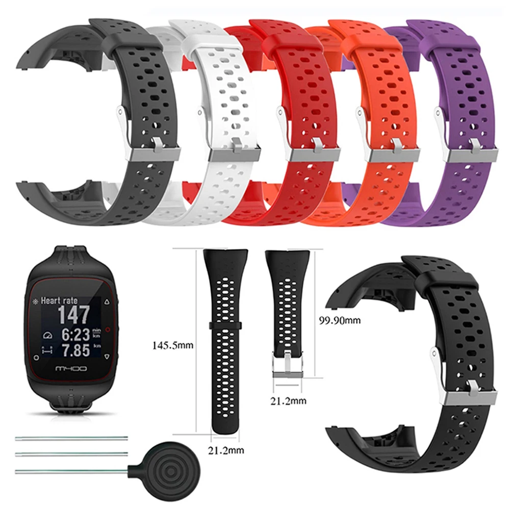 Pulseira de relógio em silicone para polar m400 m430 gps esporte, de substituição de cinta de relógio inteligente com ferramenta