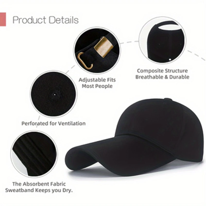Baseball Caps Baseball Cap Trucker Hat Extra Long Brim Baseball Caps for Men Women Adjustable Breathable Visor Hat Classic outdoor Trucker Low Profile Plain Hat