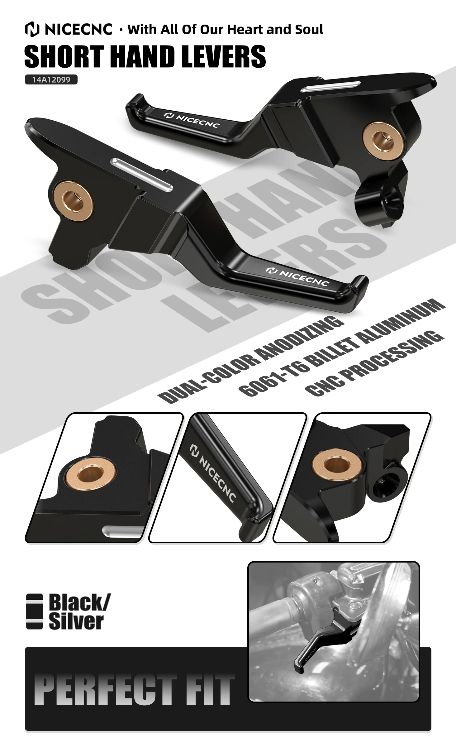 Für Harley Road Glide FLTRX 2017–2020 Shorty Handhebel Bremskupplungshebel Street Glide FLHXS Road King FLHR Electra Glide – Detail 1