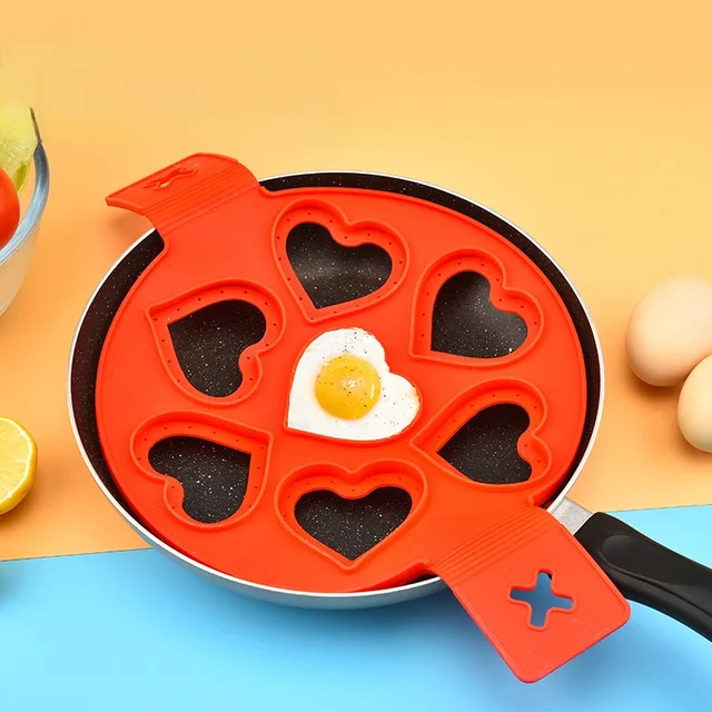7 Hole Egg Pancake Ring Nonstick Pancake Soufflé Making Mold Silicone Cake Omelet Cooker Shaper Tool Kitchen Baking Accessories 5