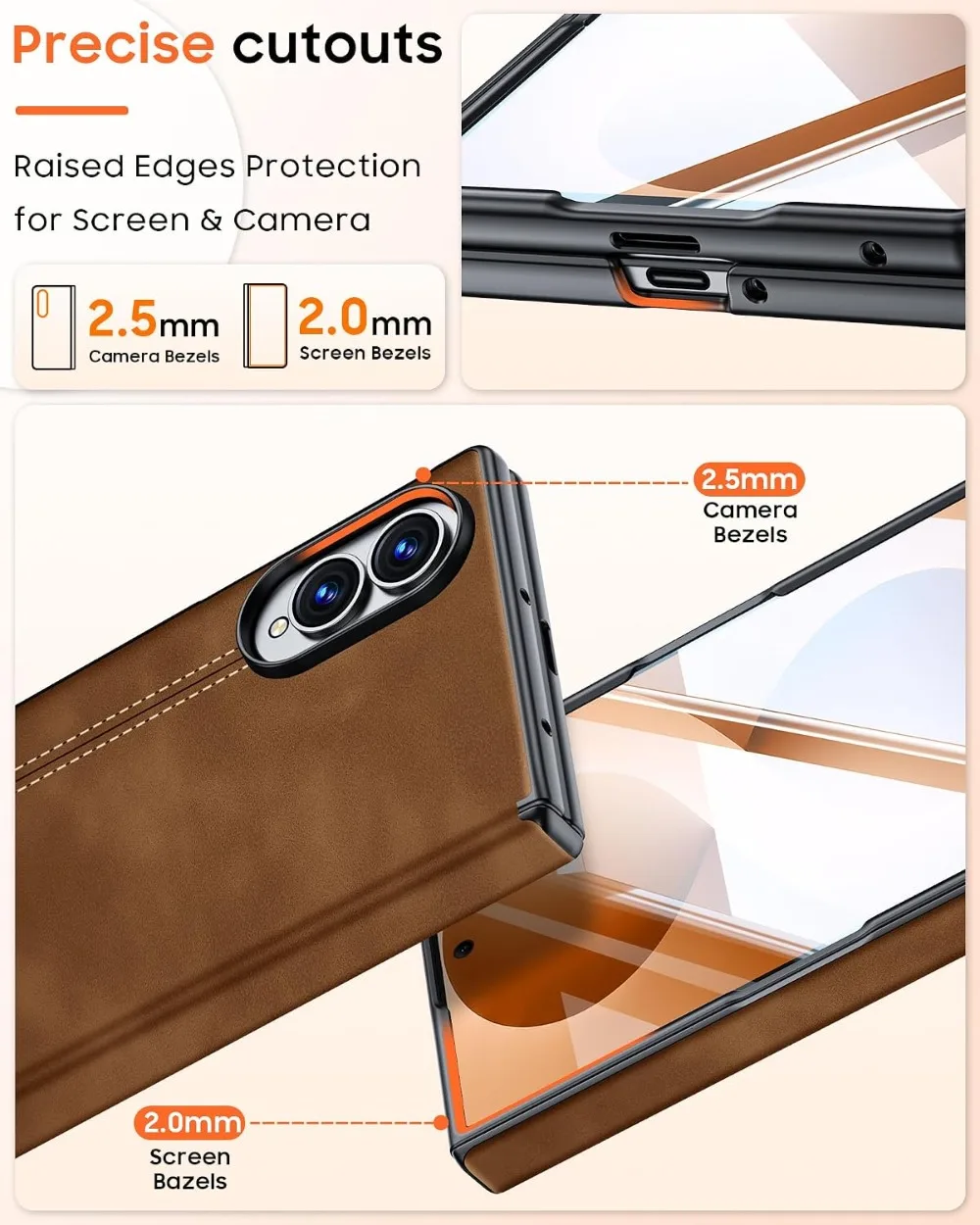 Premium Matte PU Leather Shockproof Cover with Magnetic Hinge Protection and Skin Feel Finish