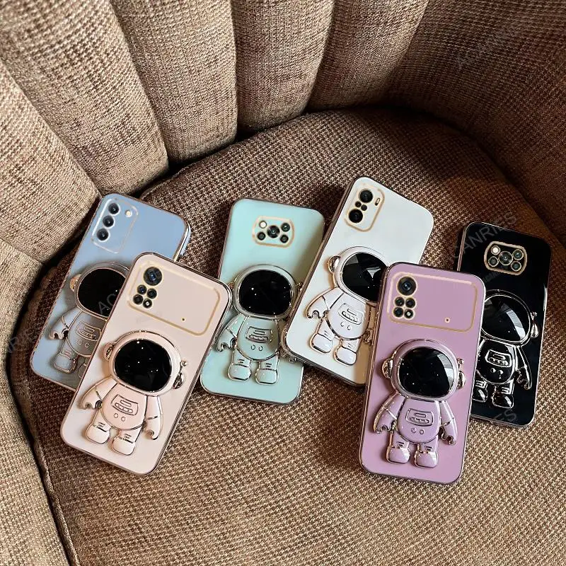 Astronaut Holder Luxury Plating Silicone Stand Cover