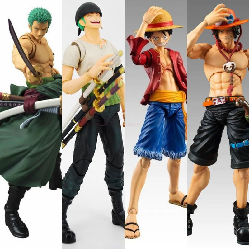 

18cm One Piece Action Figures Luffy Roronoa Zoro Ace Variable Articulated Movable Joints Collection Model Toys Kids Xmas Gifts