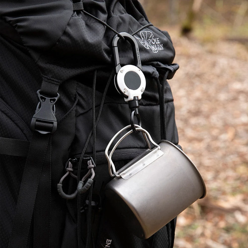 NEW Heavy Duty Retractable Pull Badges ID Reel Carabiner Key Chain Buckle Key Holder Outdoor Keychain Holds Multiple Tools