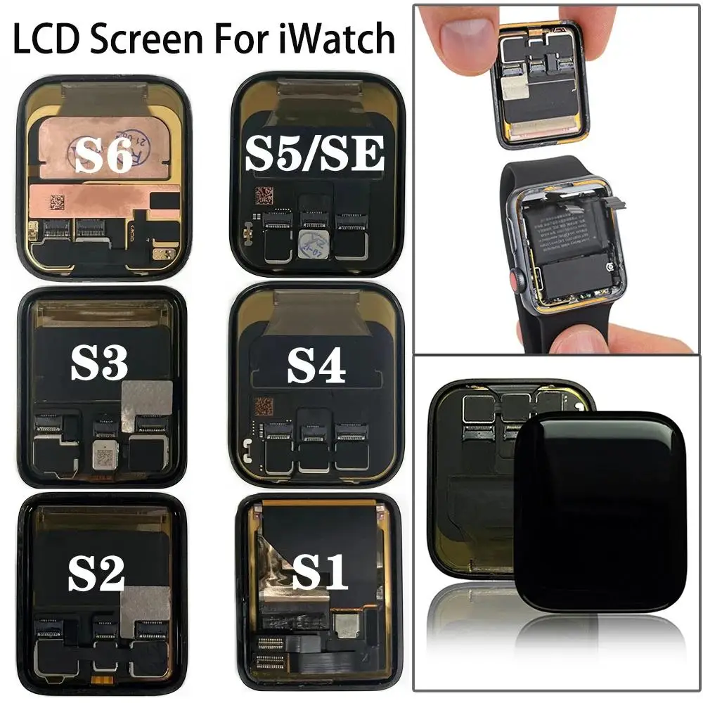 

Display For Apple Watch LCD Display With Touch Screen Assembly for Apple Watch Series S1 S2 S3 S4 S5 S6 SE S7 S6 S8