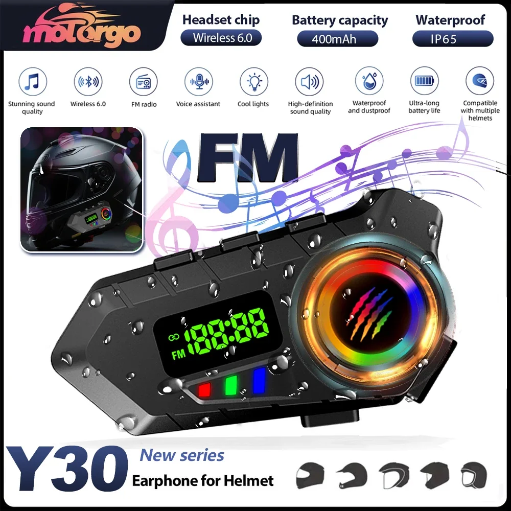 Helmet Headset Bluetooth Waterproof LCD Display