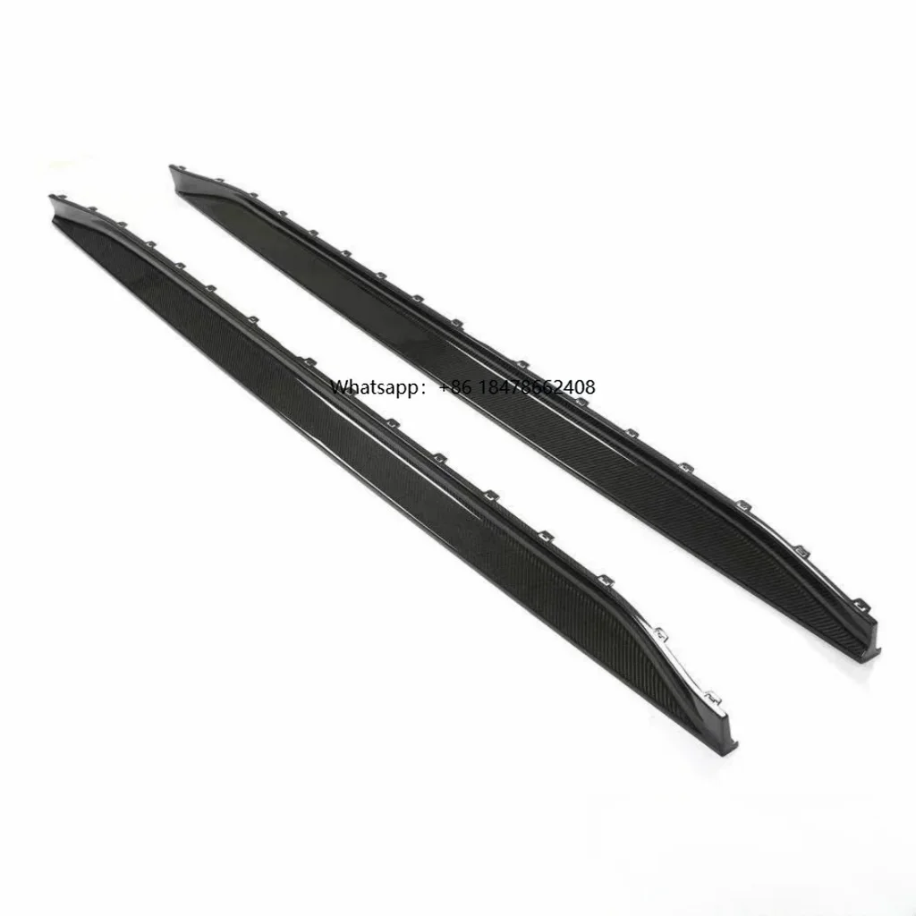 G80 M3 세단 2021+용 핏먼트 드라이 카본 파이버 3D 스타일 사이드 스커트..
