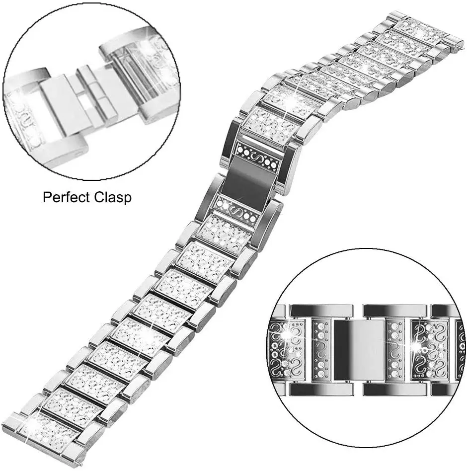 20mm 22mm Diamond Band for Samsung Galaxy Watch 7/6/5 pro/4/Classic/active Gear s3 Metal bracelet Huawei GT/2/GT2/3 Pro 4 strap