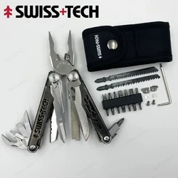 SwissTech 37 In 1 Multitool Replaceable Parts Manual Diy Multi Tool Folding Scissors Cutter EDC Survival Equipment Manual Pliers