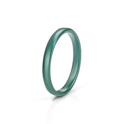 Elegant Multicolor Ceramic Ring - Sleek and Minimalist Jewelry - 8 (Green)